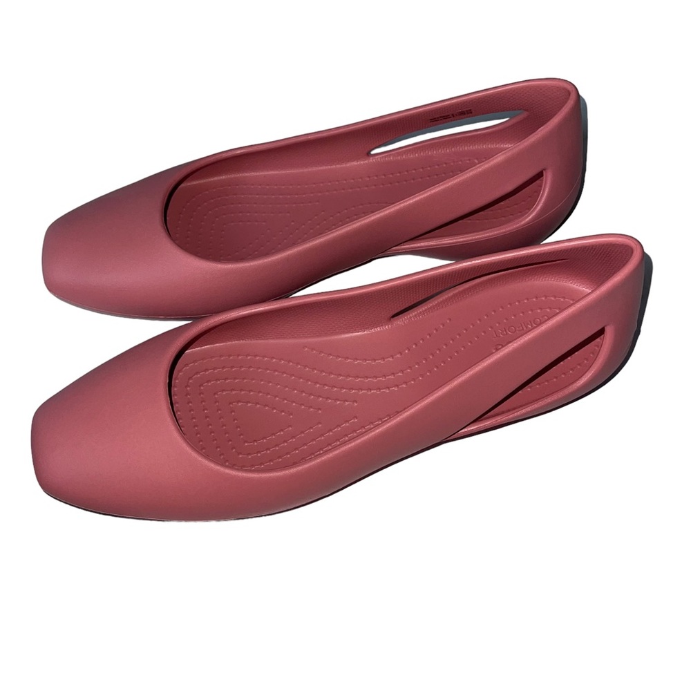 Crocs Women's Size 10 Sloane Square-Toe Flats Mauve Pink Slip-On - Picture 2 of 6
